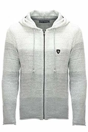 Carisma Herren - Strickjacke 7397 Streetwear Menswear Autumn/Winter Knit Knitwear Sweater Hoodie Jacket CARISMA Fashion, XXL, Grey