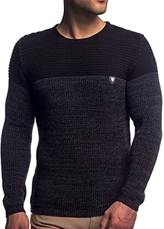 Carisma Herren Strickpullover Rundhals K-114 Black