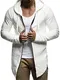 Leif Nelson Herren Sweatjacke mit Kapuze Slim Fit Baumwolle-Anteil Basic Männer Hoodie-Cardigan Langarm Jungen Schwarze Kapuzenjacke für Winter Sommer LN6301 Ecru Medium
