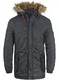 Blend Eugen Herren Winter Jacke Parka Mantel Lange Winterjacke gefüttert mit Kunst-Fellkapuze, Größe:S, Farbe:Ebony Grey (75111)