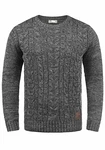 !Solid Philemon Herren Winter Pullover Strickpullover Grobstrick Zopfstrick mit Rundhalsausschnitt Dark Grey (2890)