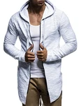 Leif Nelson Herren Sweatjacke mit Kapuze Slim Fit Basic LN-6301 Schwarz/Grau (LN6301) Leif Nelson Herren Sweatjacke mit Kapuze Slim Fit Basic LN-6301 Schwarz/Grau (LN6301)