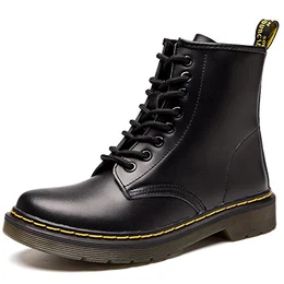 SITAILE Unisex-Erwachsene Bootsschuhe Derby Schnürhalbschuhe Kurzschaft Stiefel Winter Boots für Herren Damen Schwarz EU42