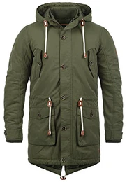 Caesar Herren Winter Jacke Parka Mantel Lange Winterjacke gefüttert mit Stehkragen und Kapuze, Größe:M, Farbe:Ivy Green (77026)