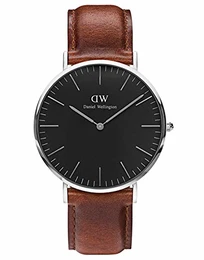 Classic St Mawes, Braun/Silber Uhr, 40mm, Leder, für Herren
