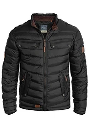 Camaro Herren Übergangsjacke Steppjacke mit Stehkragen aus hochwertiger Materialqualität, Größe:S, Farbe:Black (70155)