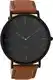 Oozoo Vintage Herrenuhr Lederband 44 MM Black/Schwarz/Rotbraun C8126