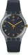 Swatch Herren Digital Quarz Uhr mit Silikon Armband SUOM105