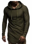 Leif Nelson Herren Kapuzenpullover Slim Fit Basic Kapuzenshirt LN6300 weiß/schwarz/khaki (LN6300)