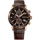 BOSS Watches Herren Chronograph Quarz Armbanduhr mit Lederarmband 1513392