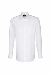 Herren Comfort Passform Bügelfrei Businesshemd, Weiß (Weiß 01), Large (Herstellergröße: 41)