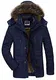 SZYYSD Herren Winter Warm Baumwolle Militär mit Kapuze Jacken Mäntel Mens Military Hooded Coat Jacket Parka (EU/DE Small, Blau)