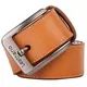 Leathario Herren Leder Gürtel Ledergürtel Gürtelschnalle Jeansgürtel Anzuggürtel Belt Gurt Riemen, Braun2