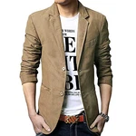 Allthemen Sakko Herren Jackett Sportlich Slim Fit Freizeit Blazer Khaki