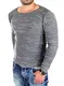 Reslad Pullover Herren dünner Feinstrickpullover Männer Strick-Pulli Winter Strickpullover ohne Kapuze Rundhals-Auschnitt Slim Fit RS-3125 Anthrazit M