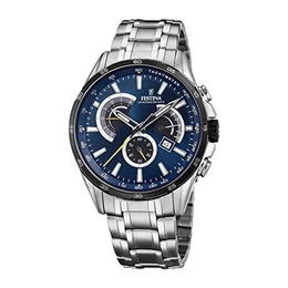 Herren Chronograph Quarz Uhr mit Edelstahl Armband F20200/3