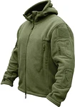 TACVASEN Herren Fleecejacke Military Outdoor Winddichte Jacke mit Kapuze Grün