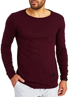 Leif Nelson Herren Pullover Rundhals-Ausschnitt Longsleeve LN6302 Schwarz/Bordeaux (LN6302) Leif Nelson Herren Pullover Rundhals-Ausschnitt Longsleeve LN6302 Schwarz/Bordeaux (LN6302)