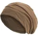 style3 Slouch Beanie aus atmungsaktivem, feinem und leichten Jersey Unisex Mütze Haube Bini Einheitsgröße, Farbe:Camel