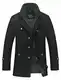 Lavnis Herren Warm Wollmantel Stehkragen Wintermantel Kurzmantel Winter Jacke Business Freizeit Style4 Black M