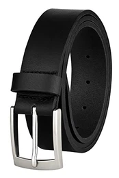 MACOSTA Gürtel für Herren, Freizeit und Business Ledergürtel (95 cm, Schwarz)