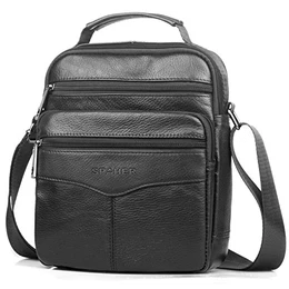 Groß Herrentasche Leder Tasche Umhängetasche IPAD Handgelenktasche Schultertasche Business Männer Aktentaschen Handtaschen Rucksack Crossbody Sling Reisetasche für Arbeit Reise Alltagsleben