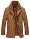 Lavnis Herren Warm Wollmantel Stehkragen Wintermantel Kurzmantel Winter Jacke Business Freizeit Style4 Camel M