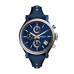 Damenuhr Original Boyfriend, 38 mm Gehäusegröße, Quarz-Chronographenwerk, Lederarmband
