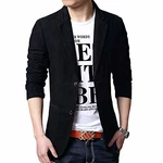 Allthemen Sakko Herren Jackett Sportlich Slim Fit Freizeit Blazer Schwarz