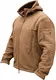 TACVASEN Herren Fleecejacke Military Outdoor Winddichte Jacke mit Kapuze- Gr. M, Sand