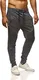 Leif Nelson Gym Herren Freizeithose Jogginghose Moderne Männer Lange Trainingshose Herren Schwarze Sporthose für Fitness Training Freizeit Bodybuilding Cargohose LN9017 Anthrazit Large