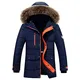 iBaste_Herren Warm Winterjacke mit abnehmbare Fellkapuze verdickte Parka Wintermantel Jacket Winter Steppjacke Herrenmantel Kapuzenjacke Outdoorjacke Mantel Jacke Männer Navy EU M