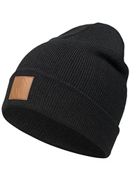 Leatherpatch Winter Mütze Beanie (Black)