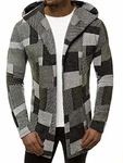 OZONEE Herren Pullover Lange Strickjacke Kapuzenpullover Strickpullover Arbeitspullover Sweater Sweatshirt (3501) GRÜN (3501)