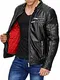 Red Bridge Herren Kunstleder Jacke Biker-Look Lederjacke dünn gefütterte Casual Übergangsjacke, Schwarz, M