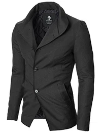 MODERNO - Slim Fit Freizeit Herren Sakko Casual Jacke (MOD14520B) Dunkelgrau EU M