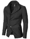 MODERNO - Slim Fit Freizeit Herren Sakko Casual Jacke (MOD14520B) Dunkelgrau EU M
