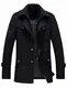 Lavnis Herren Warm Wollmantel Stehkragen Wintermantel Kurzmantel Winter Jacke Business Freizeit Style6 Black M