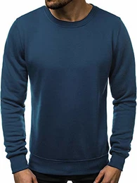 Herren Sweatshirt Pullover Langarm Farbvarianten Langarmshirt Pulli ohne Kapuze Baumwolle Baumwollemischung Classic Basic Rundhals-Ausschnitt Sport J. Style 2001-10 XL DUNKELBLAU