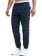 Indicode Herren Levy Cargohose aus Baumwolle mit 6 Taschen   Cargo Chino Hose Männer Navy M