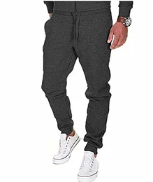 Jogginghose Herren Jogger Männer Baumwolle Jungen Slim Fit 211, Schwarz, M