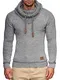 Indicode Herren Keshawn Grobstrick Winterpullover mit Schalkragen   Warmer Herrenpullover moderner Marken-Pullover Hoddie Pulli bequemer Strickpullover Strickpulli für Männer Grau S