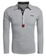 COOFANDY Herren Poloshirt elegante Langarmshirts regular fit Langarmpolo für Männer,Grau,M