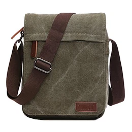 Schultertasche Vintage Umhängetasche Herren Messenger Taschen Canvas Kuriertasche für Tablet Retro Reisetasche Schule Aktentasche