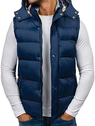 Herren Weste Bodywarmer Steppweste Daunenweste Funktionsweste Vest Ärmellose Sportweste Kapuzenweste Wärme Freizeit Outdoor Slim Fit Modellauswahl FREESTEP K114 Dunkelblau M [4D4]