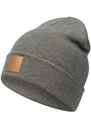 Leatherpatch Winter Mütze Beanie (Charcoal)