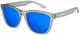 X-CRUZE® 9-037 X0 Nerd Sonnenbrillen polarisiert Style Stil Retro Vintage Retro Unisex Herren Damen Männer Frauen Brille Nerdbrille - grau-transparent matt LW/blau verspiegelt