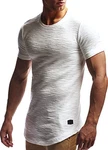Leif Nelson Herren Sommer T-Shirt Rundhals-Ausschnitt Slim Fit Crew Neck Hoodie-Sweatshirt LN6324 LN-6324