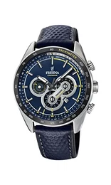 Herren Chronograph Quarz Uhr mit Leder Armband F20202/2
