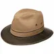 Stetson UV-Schutz 40 Traveller Herren - Sonnenhut Packable/knautschbar - Sommerhut Used Look - mit Markenstickerei - Stoffhut - Travellerhut Frühjahr/Sommer Dunkelbeige M (56-57 cm)